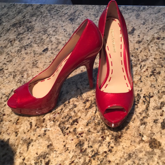 Enzo Angiolini Shoes - Enzo Angiolini Candy Apple Red Peep Toe Pumps